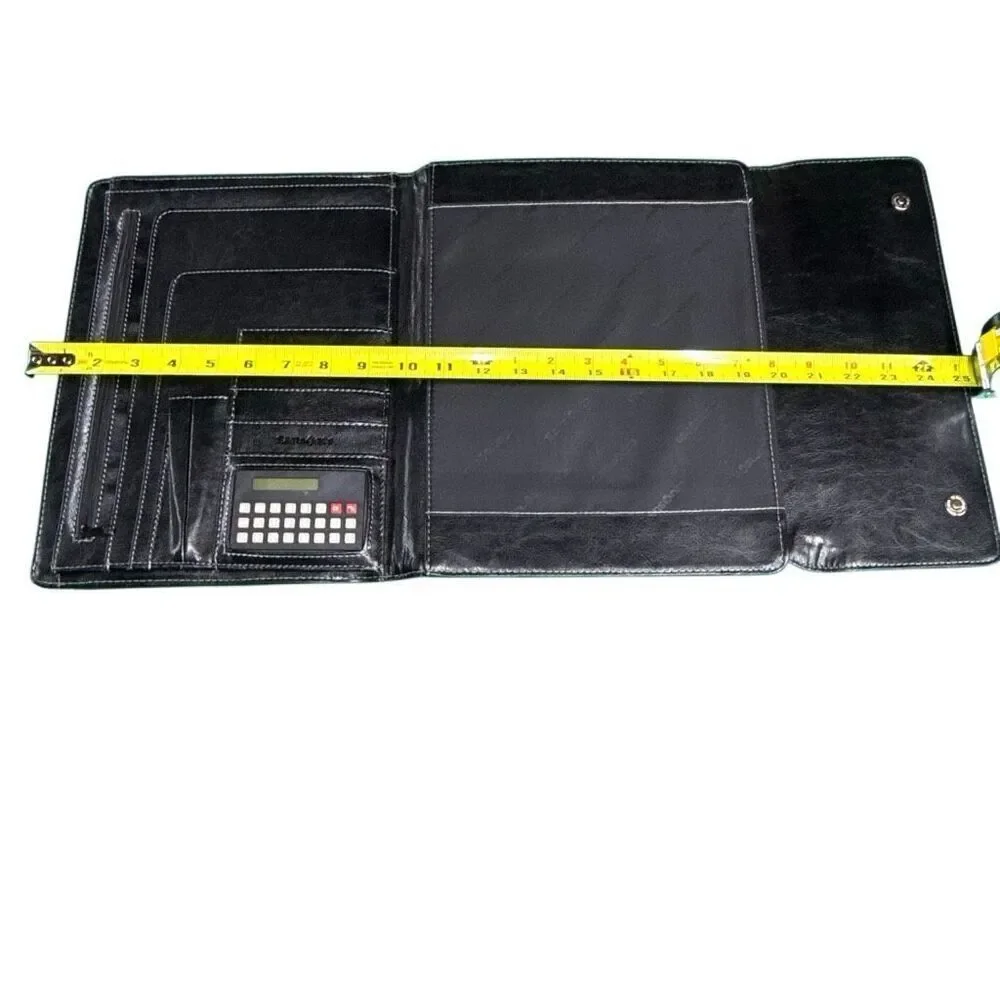 Samsonite Unisex Black Faux Leather Tri-Fold Padfolio Organizer with Calculator